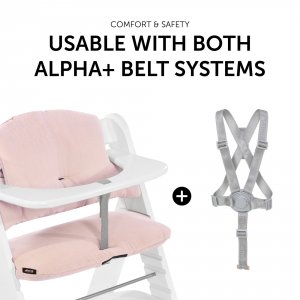 Coussin de chaise haute select muslin mineral rose Hauck