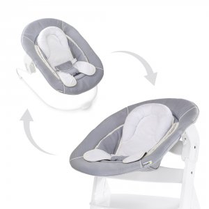 Transat balancelle pour chaise haute évolutive alpha 2en1 stretch grey Hauck