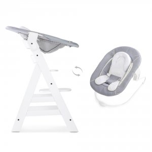 Transat balancelle pour chaise haute évolutive alpha 2en1 stretch grey Hauck