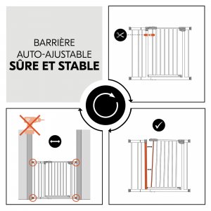 Barrière de sécurité clear step autoclose avec extention Hauck