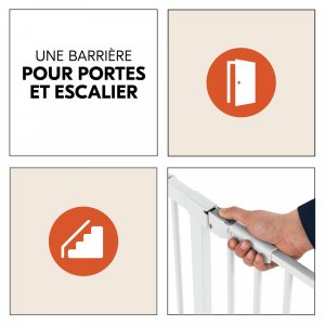 Barrière de sécurité clear step autoclose avec extention Hauck