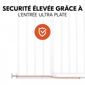 Barrière d'escalier clear step autoclose 2 avec extension +21 cm white Hauck