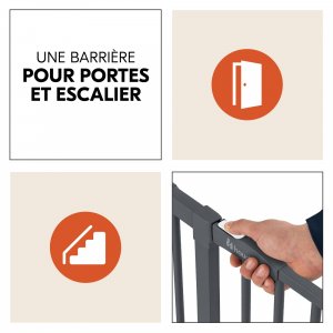Barrière d'escalier clear step 2 dark-grey Hauck
