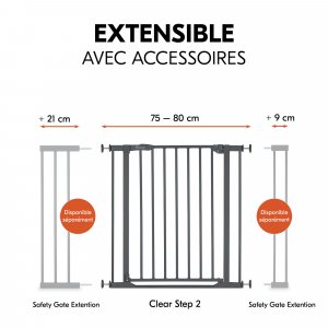 Barrière d'escalier clear step 2 dark-grey Hauck