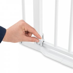 Barrière d'escalier clear step 2 avec extension +21 cm white Hauck