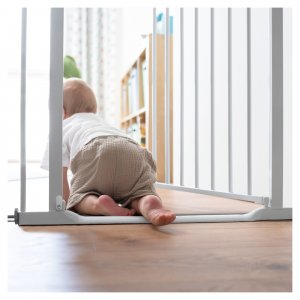 Barrière d'escalier clear step 2 avec extension +21 cm white Hauck