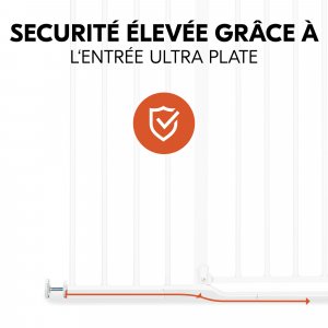 Barrière d'escalier clear step 2 avec extension +21 cm white Hauck