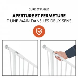Barrière d'escalier open n stop 2 avec extention +9 cm white Hauck