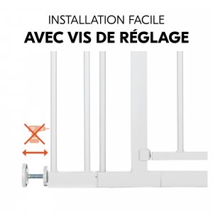Barrière d'escalier open n stop 2 avec extention +9 cm white Hauck