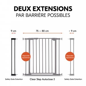 Extension pour barrière de sécurité 9 cm black Hauck