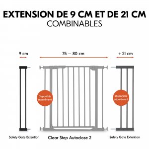 Extension pour barrière de sécurité 9 cm black Hauck