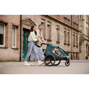 Remorque à vélo dryk duo ocean green Hauck