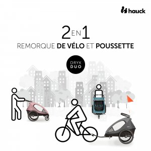 Remorque à vélo dryk duo ocean green Hauck