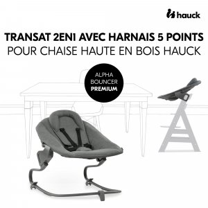 Transat balancelle pour chaise haute alpha+ premium dark grey Hauck