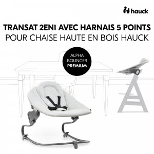 Transat balancelle pour chaise haute alpha+ premium light grey Hauck