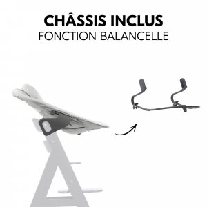 Transat balancelle pour chaise haute alpha+ premium light grey Hauck