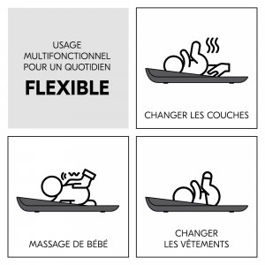 Matelas à langer en mousse soft change n clean anthracite Hauck