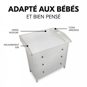 Plan à langer pour commode combine n change Hauck