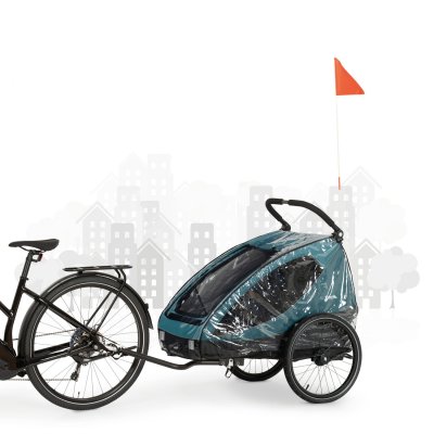 Habillage pluie remorque de vélo dryk duo