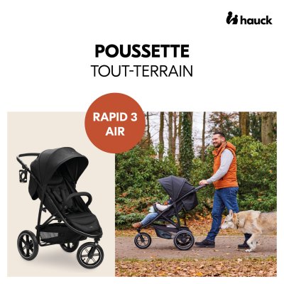 Poussette 3 roues rapid 3 air black