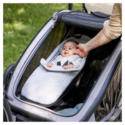 Siège bébé pour remorque de vélo baby lounger 2 grey