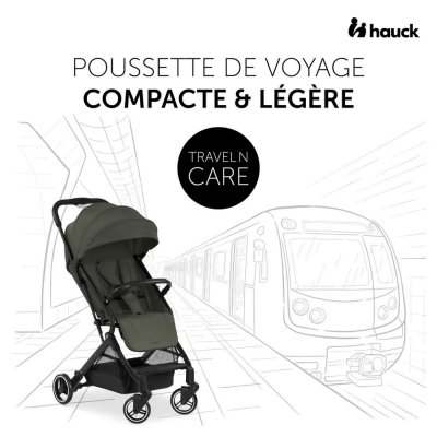 Pack duo poussette compacte travel n care olive + siège auto drive n care avec adaptateurs & base drive n care