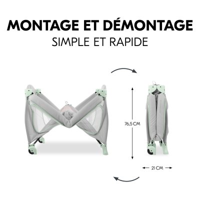 Lit parapluie 3 en 1 sleep n play go plus dusty-mint