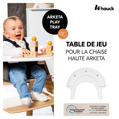 Tablette pour jeux pour chaise haute en bois arketa play tray