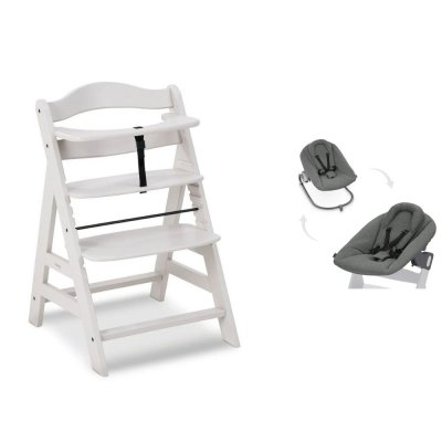 Chaise haute évolutive alpha crème+ transat premium dark grey