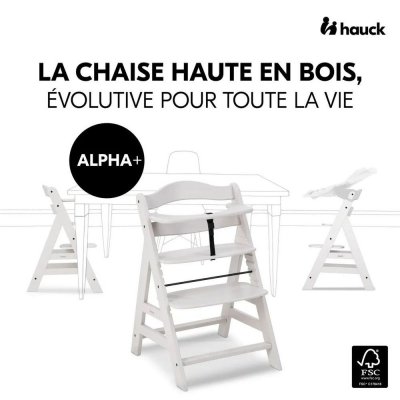 Chaise haute évolutive alpha crème+ transat premium dark grey