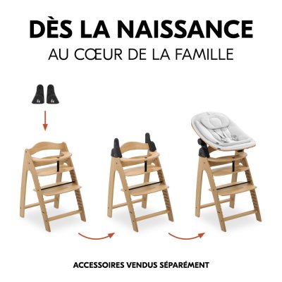 Chaise haute évolutive arketa bois naturel oak