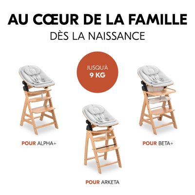 Transat bébé pour chaise haute arketa bouncer eco light-grey