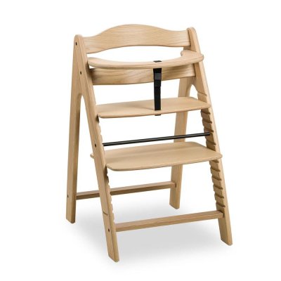 Chaise haute bébé arketa bois naturel + transat bébé pour chaise haute gris