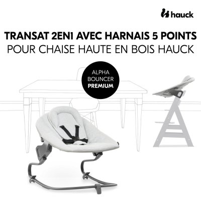 Transat balancelle pour chaise haute alpha+ premium light grey