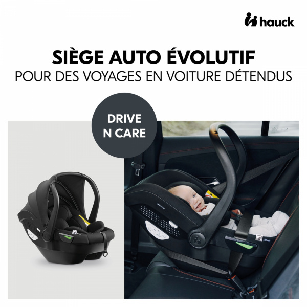 Siège auto bébé drive n care black Hauck