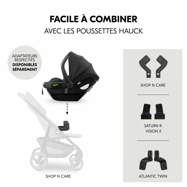 Siège auto bébé drive n care black Hauck
