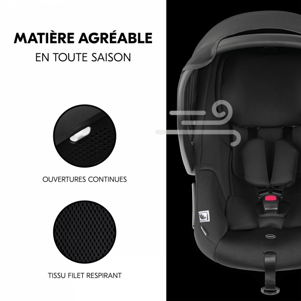 Siège auto bébé drive n care black Hauck