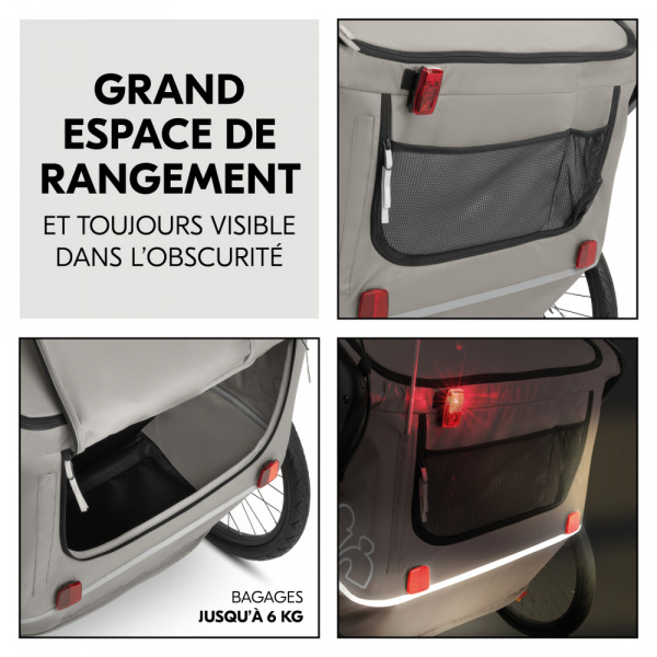 Remorque de vélo dryk duo light grey Hauck