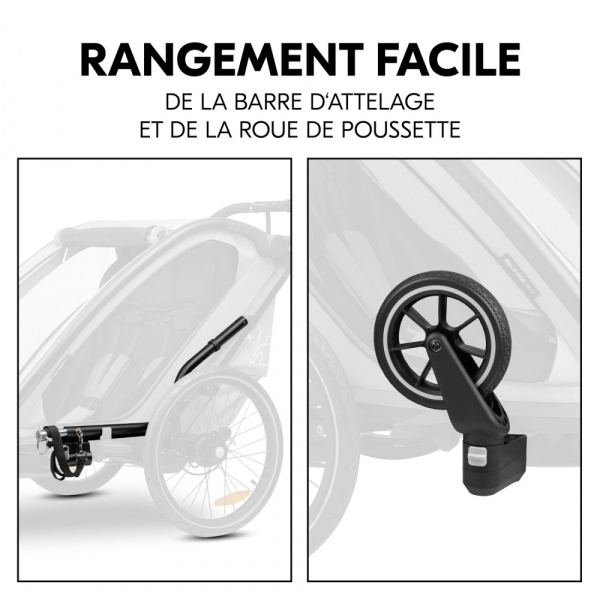 Remorque de vélo dryk duo light grey Hauck