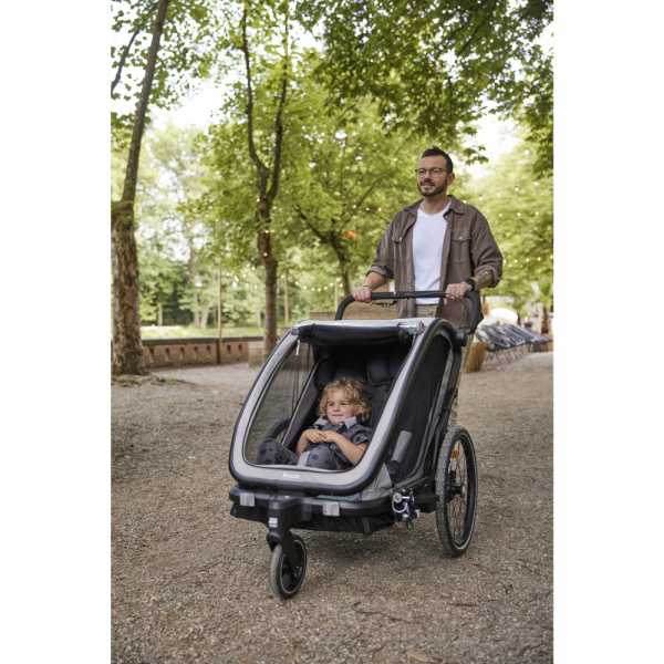 Remorque de vélo dryk duo light grey Hauck