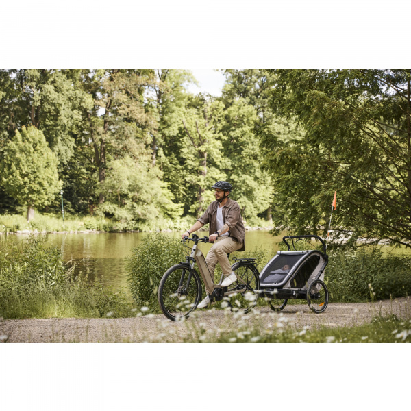 Remorque de vélo dryk duo melange grey Hauck
