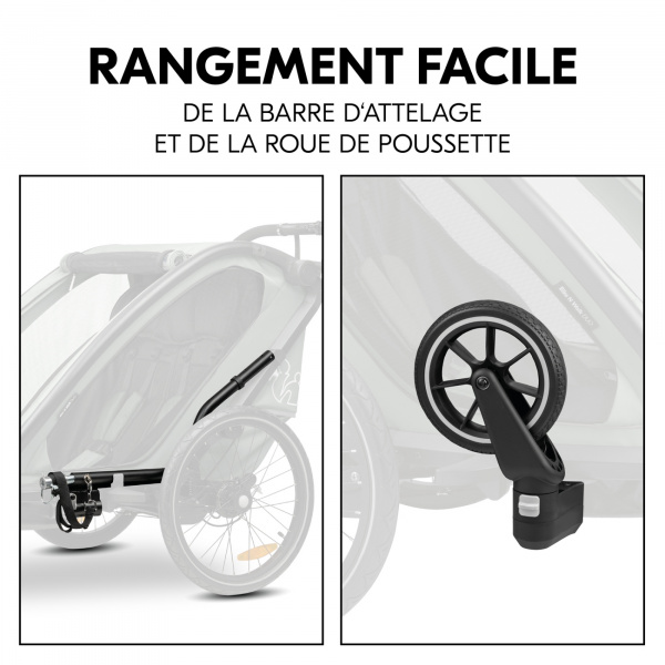 Remorque de vélo dryk duo melange grey Hauck