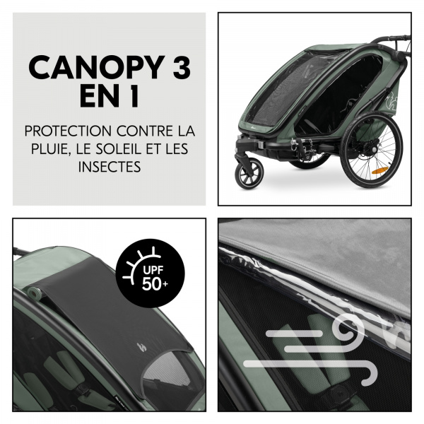 Remorque de vélo dryk duo melange grey Hauck