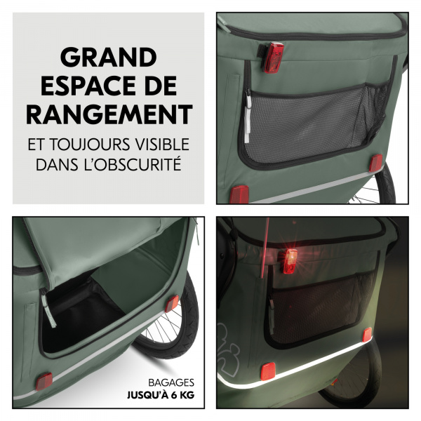 Remorque de vélo dryk duo melange grey Hauck