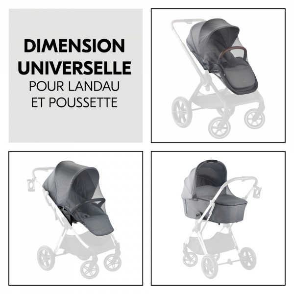 Moustiquaire universelle pour poussette grey Hauck