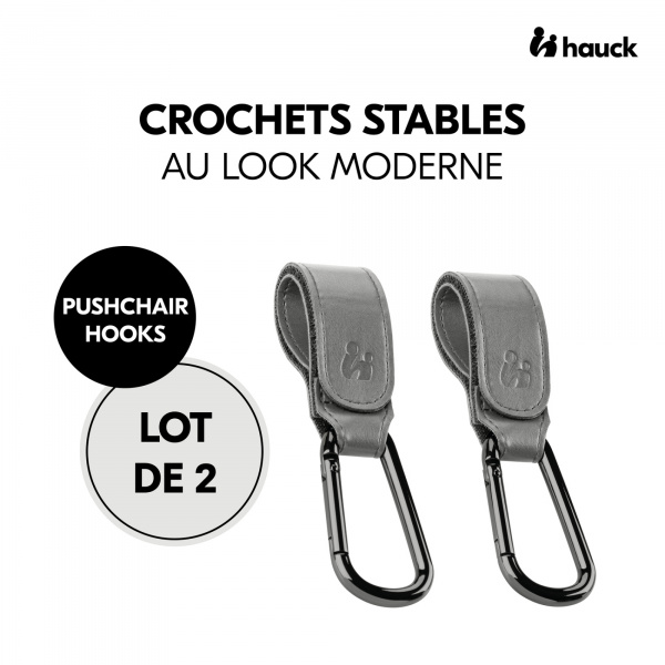 Crochets pour poussette grey Hauck