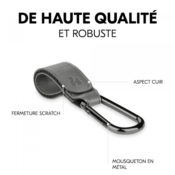 Crochets pour poussette grey Hauck