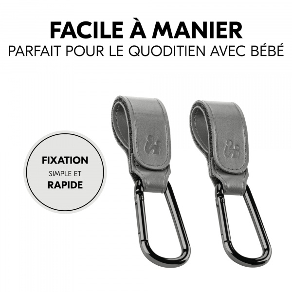 Crochets pour poussette grey Hauck