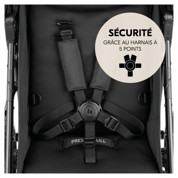 Poussette 3 roues rapid 3 air black Hauck