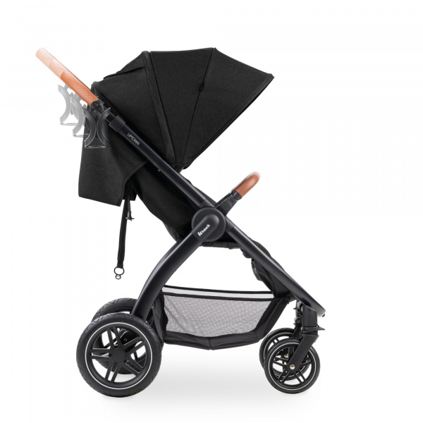 Poussette 4 roues uptown black melange grey Hauck